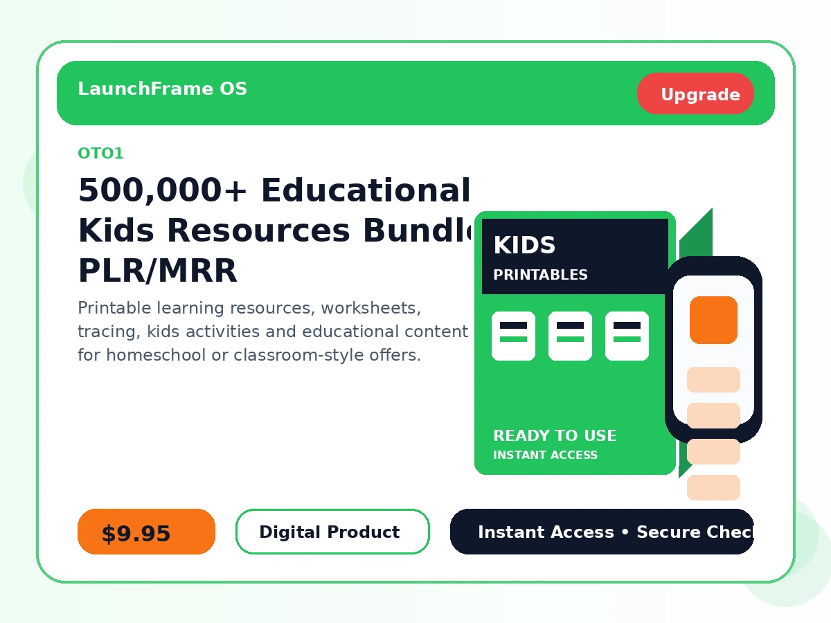 500,000+ Educational Kids Resources Bundle PLR/MRR